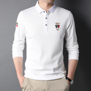 J810錢塘2020-1秋冬男士長袖刺繡T恤精品高端翻領(lǐng)品牌休閑P69圖片