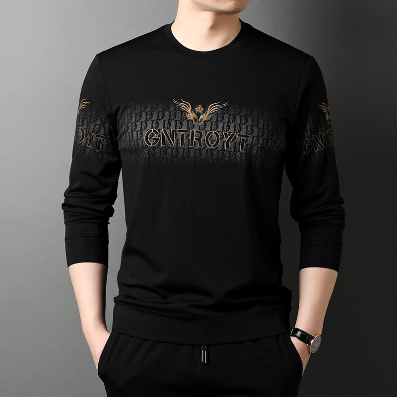 J617钱塘2020-1秋冬男士长袖卫衣t恤潮牌秋季青年宽松休闲P52图片