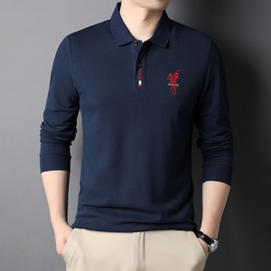B7707钱塘2020-1秋季男士时尚长袖polo衫T恤翻领男装商务休闲P62图片