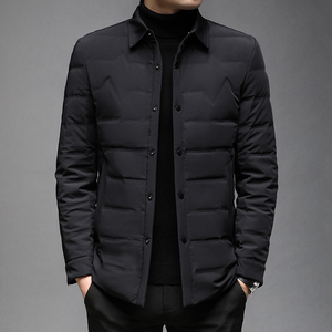 J938钱塘2020-1 冬季90白鸭绒羽绒服舒适纯色衬衣领商务休闲P205图片
