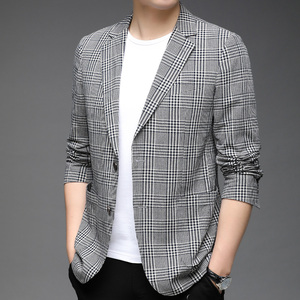 F3305钱塘2020-1秋季男士纯棉薄款休闲西服小西装上衣外套P155图片