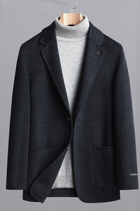 J690钱塘2020-1冬季毛呢西装男士冬季羊毛外套西服休闲商务P310图片