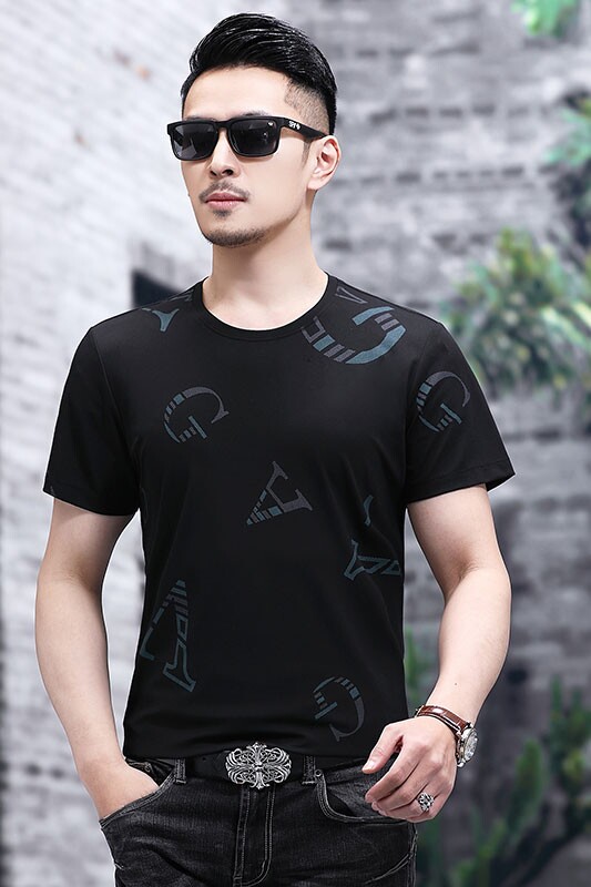 B9530钱塘2020-1夏季男士时尚短袖圆领基础T恤冰丝男装休闲P52,男装T恤,钱塘207-1