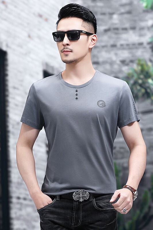 B906钱塘2020-1夏季男士时尚短袖圆领基础T恤冰丝男装休闲P54,男装T恤,钱塘207-1