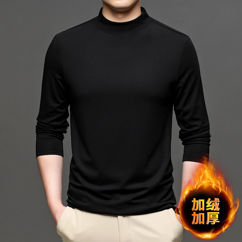 J1503钱塘2020-1秋冬加绒主推圆领男士高端休闲T恤主推P85图片