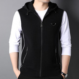 F3275钱塘2020-1秋冬精品男士针织背心坎肩开衫无袖休闲连帽P180，男装背心/马甲，钱塘207-1