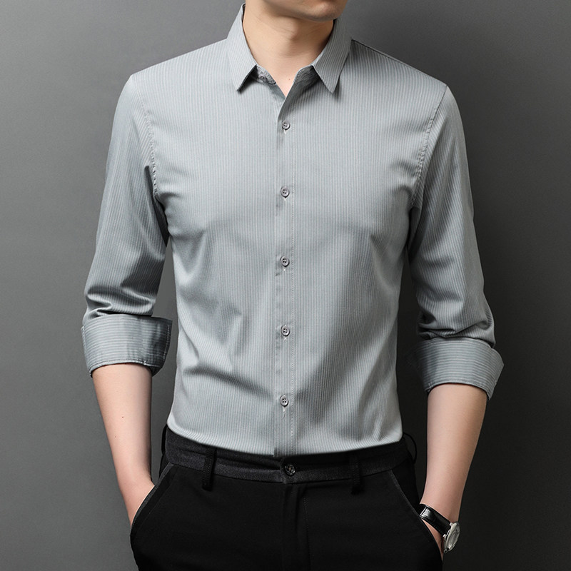 J559钱塘2020-1常年款精品衬衣尖领男士长袖高端休闲衬衫商务P65图片
