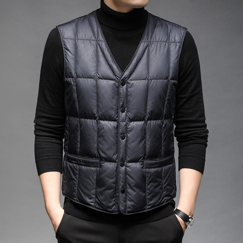 J1001钱塘2020-1 冬季90白鸭绒羽绒服马甲保暖背心P118图片
