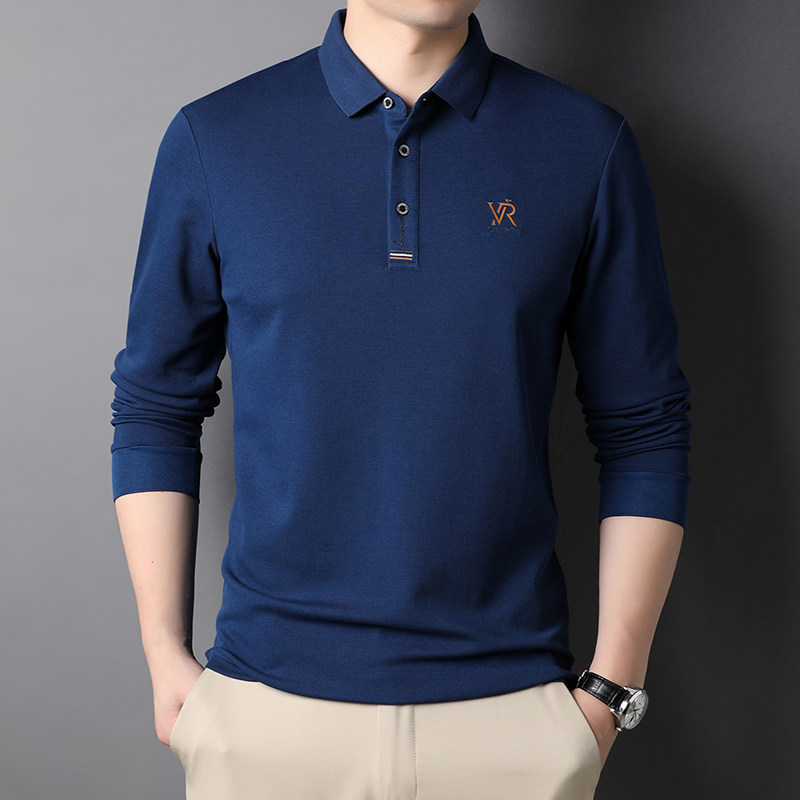 B8545钱塘2020-1秋冬男士时尚长袖polo衫T恤翻领男装商务休闲P70,男装T恤,钱塘207-1