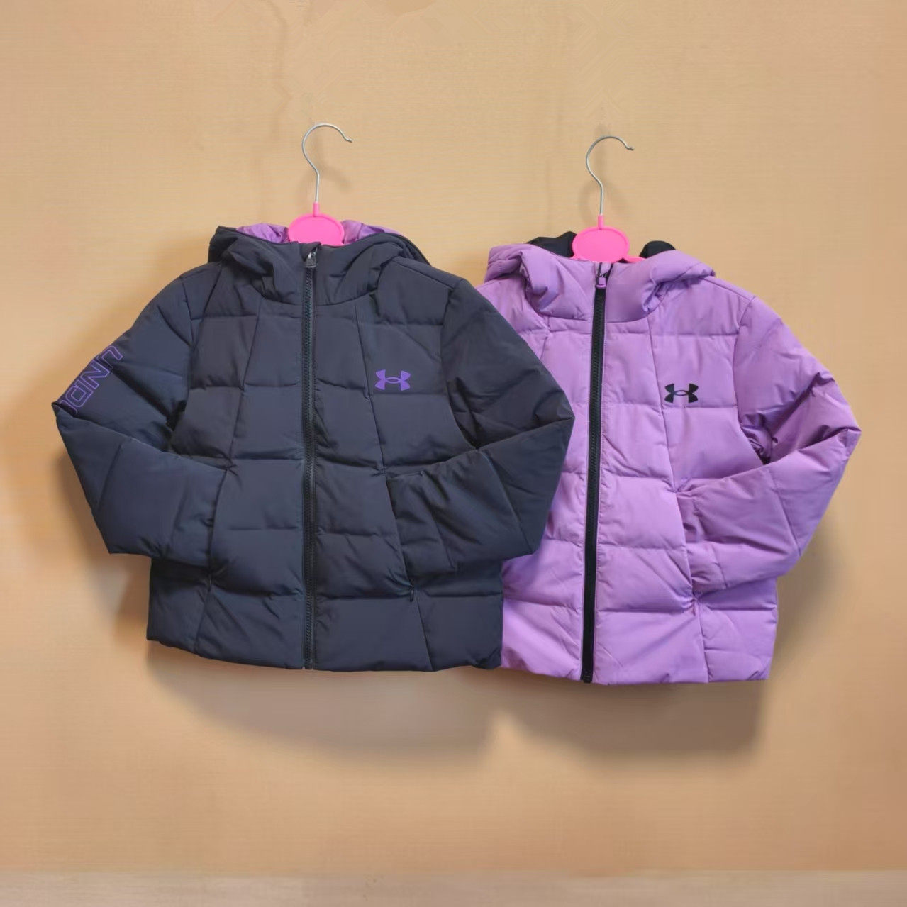 安德玛童装女童秋冬季厚外套连帽短款羽绒服保暖运动上衣断码处理,童装/婴儿装/亲子装,羽绒服,淘宝优惠券,粉丝福利购,淘宝优惠卷