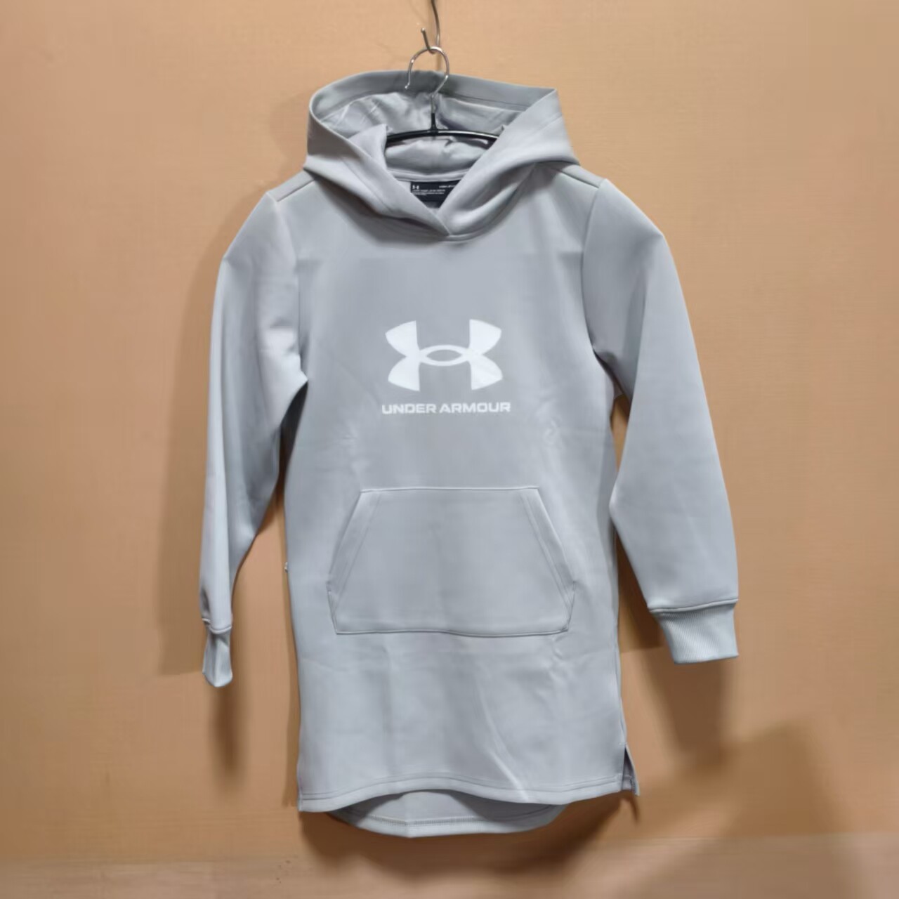 安德玛儿童女童春秋季连帽套头卫衣速干长袖针织连衣裙 断码处理