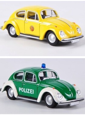 1/87 BUB VW Beetle 1302 Polizei 甲蟲警察汽車/淨黃色 模型車
