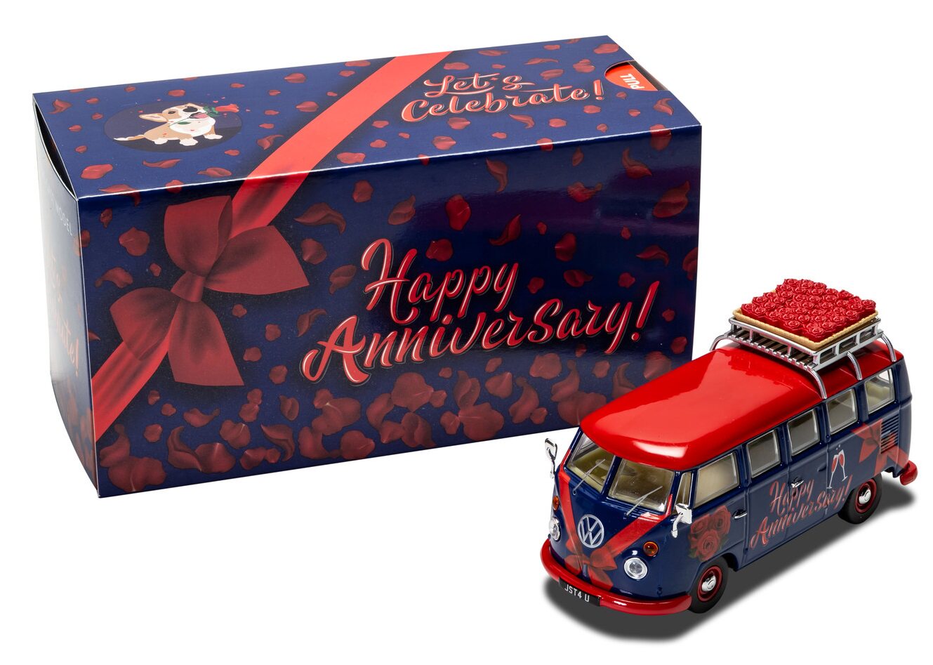 1/43 Corgi大眾T1小巴士金属擺件-祝賀語句"周年紀念"塗裝禮品