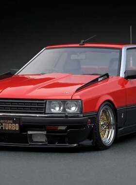 1/18 日產 Skyline 2000 RS-Turbo (R30) 紅/黑色 樹脂模型車擺件