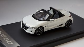 1/43本田Honda珍珠白S660α(CVT)樹脂開薘跑車模型精品以上