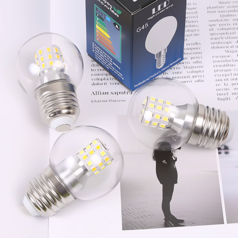 led小圆泡超亮魔豆吊灯5w7w9w光源e27大口e14小口三色变光客厅灯