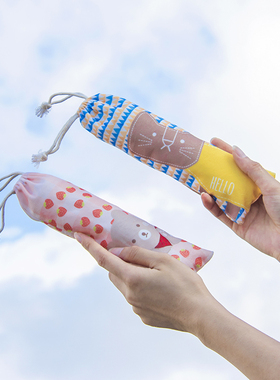 餐具袋子布艺便携外出旅行日式儿童上班族学生放装筷子汤勺收纳袋