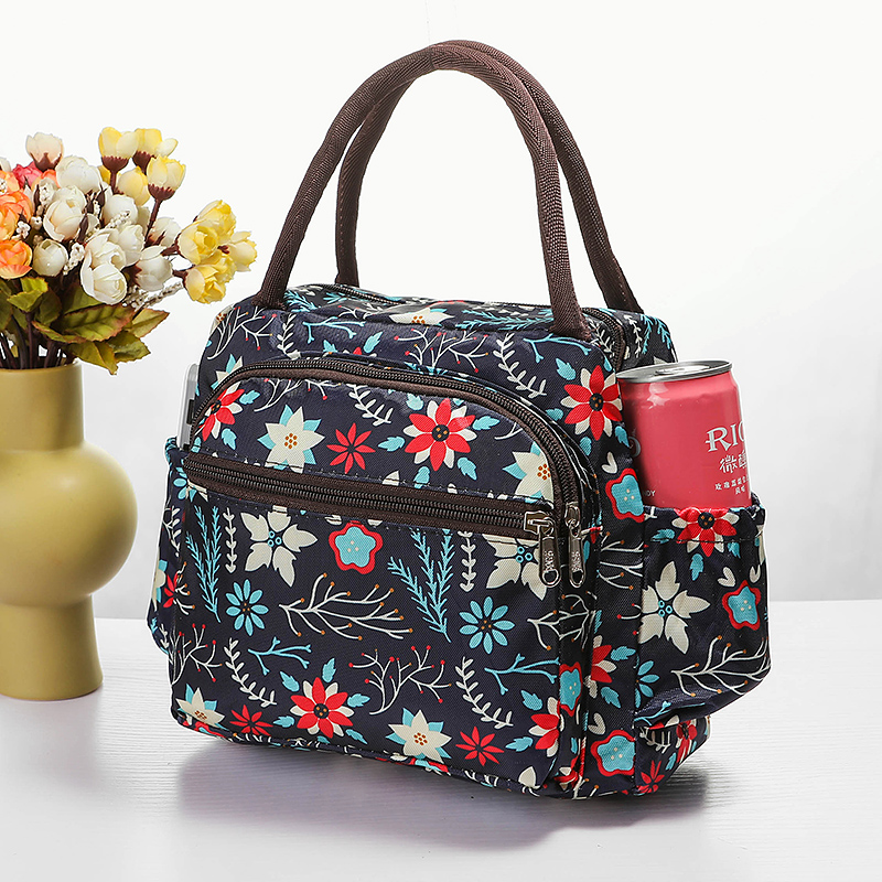 防水新款女包手提包便当饭盒袋妈妈多口袋中年买菜上班带饭小布包