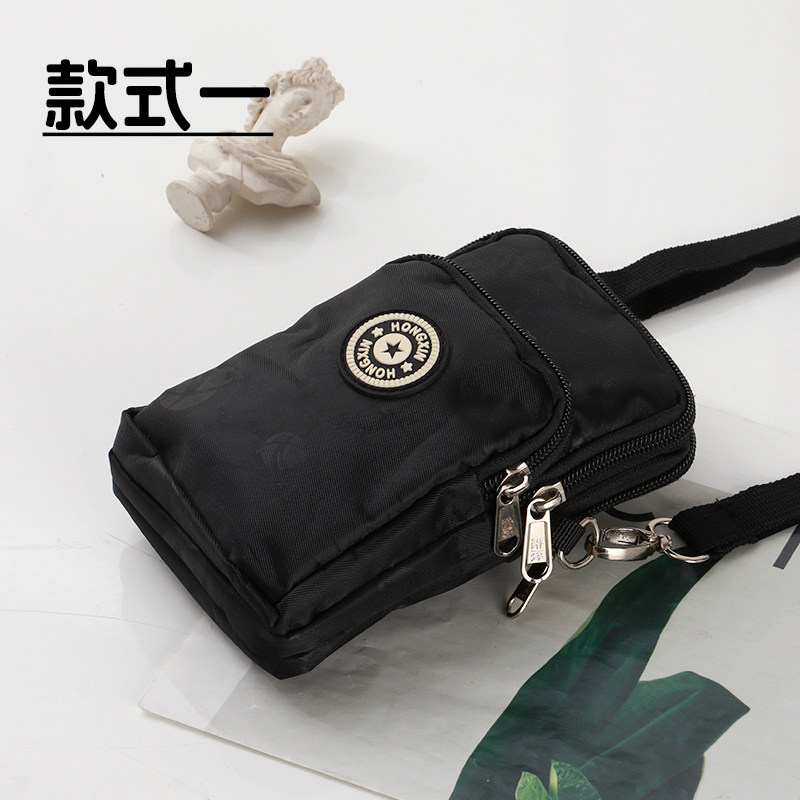 纯色小斜挎手机零钱包多拉链斜挎钥匙包妈妈包奶奶外出单肩手机包