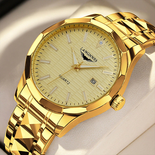 清仓福利冲浪琴师金色机械石英表男士款手表防水夜光商务时尚腕表