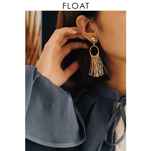 浮漾FLOAT独家自制 强推简约风几何圆形拼接铜丝造型耳环耳夹耳针