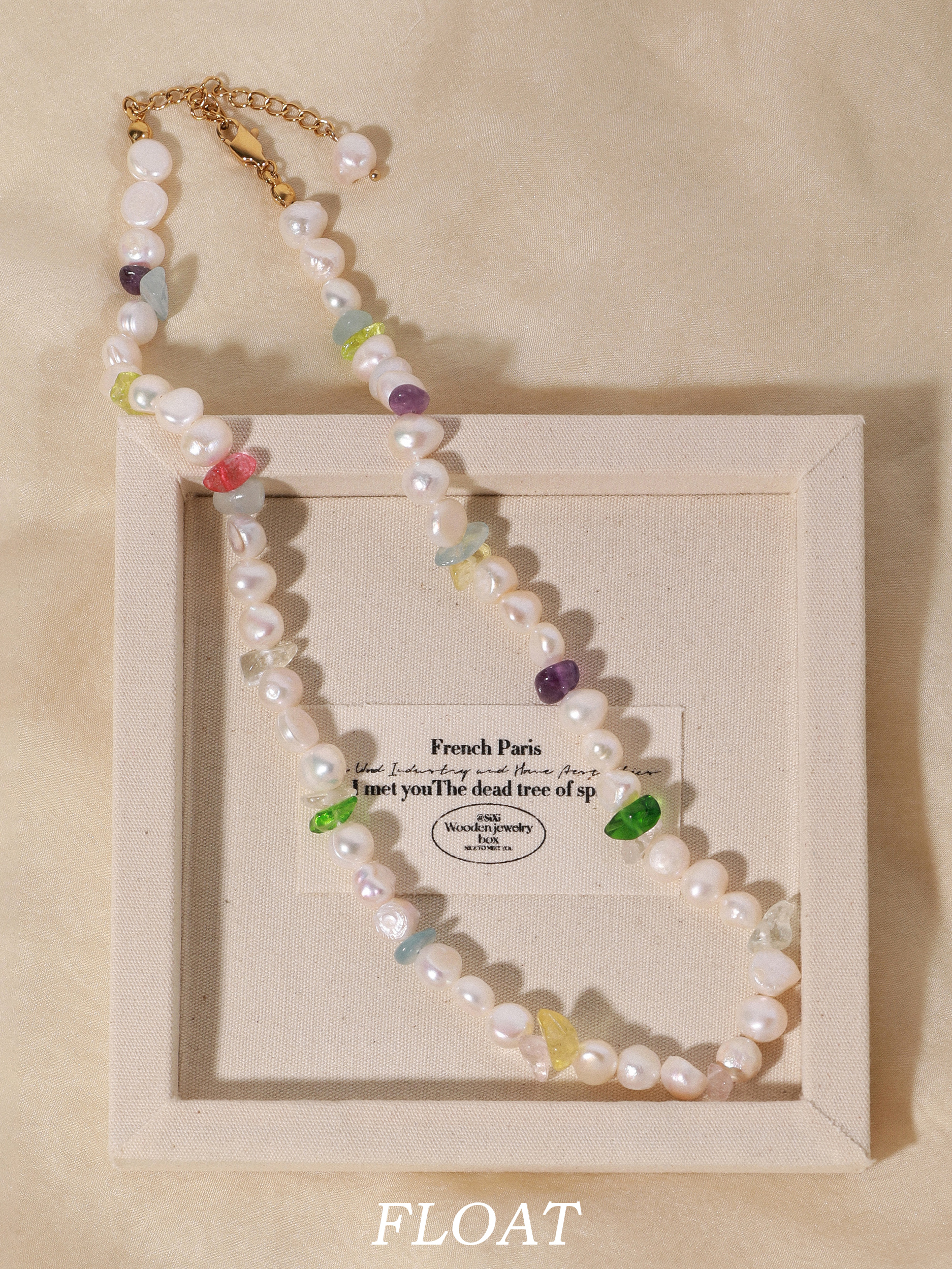 浮漾FLOAT珍珠女彩色碎石项链