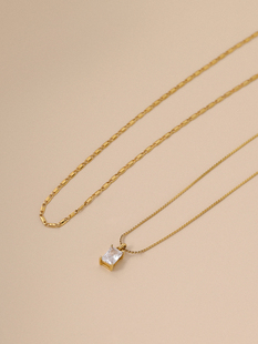 浮漾FLOAT欧美博主同款 猪鼻项链女高级感锆石吊坠叠戴复古锁骨链