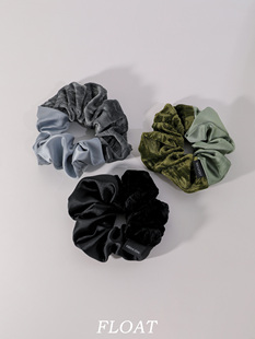 浮漾FLOAT复古丝绒拼接大肠发圈气质发饰女法式 高级精致缎面发绳