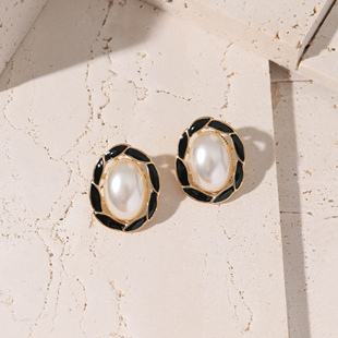 浮漾FLOAT复古港风耳环女高级感法式 珍珠猫眼石耳钉气质耳夹925银