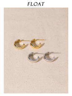 浮漾FLOAT冷淡风耳圈耳环女气质高级感蚊香盘耳夹简约C圈耳饰耳钉
