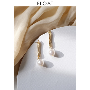 浮漾FLOAT高级感珍珠耳环少女长款 气质复古无耳洞耳夹耳饰925纯银