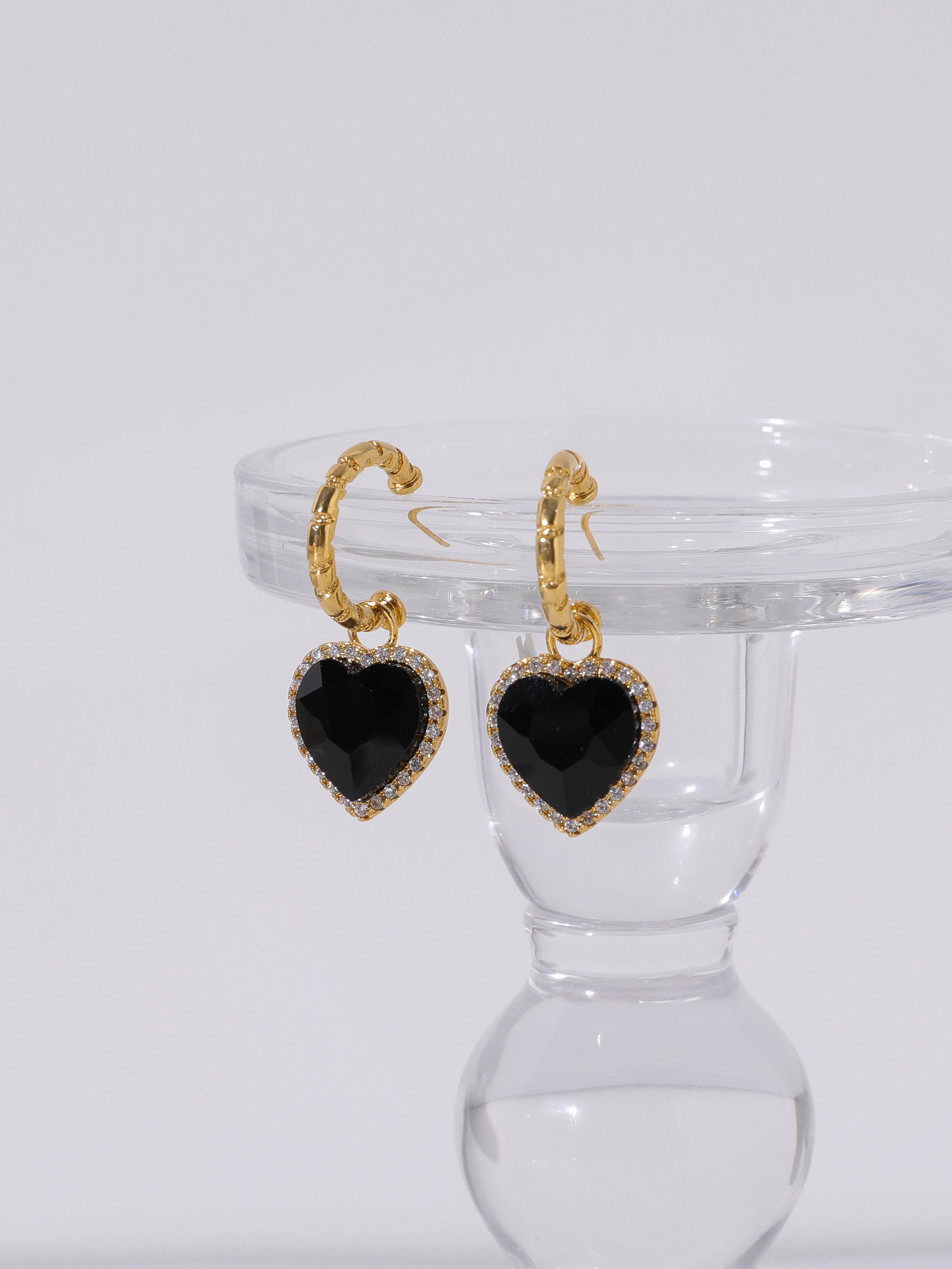 浮漾FLOAT中古风黑金立体桃心镶钻耳钉复古耳夹法式轻奢耳环925银,饰品/流行首饰/时尚饰品新,耳环,淘宝优惠券,粉丝福利购,淘宝优惠卷