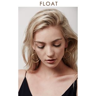 浮漾FLOAT复古欧美圆圈耳环女冷淡风金属气质耳夹耳饰925纯银耳钩