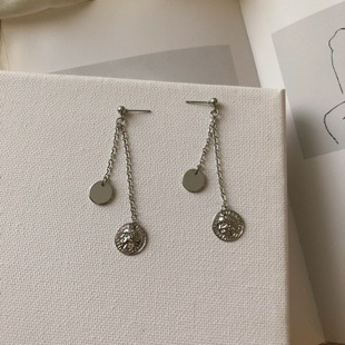 浮漾FLOAT人像钱币金币长款 网红耳环925银 耳环女简约ins复古个性