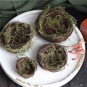 仿真草编鸟窝鸟巢假鸟拍照摄影道具户外客厅阳台装 饰田园家居摆件