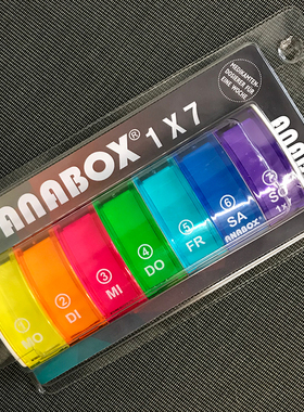 德国ANABOX现货7天星期小药盒一周便携药盒每日防潮随身药盒七格