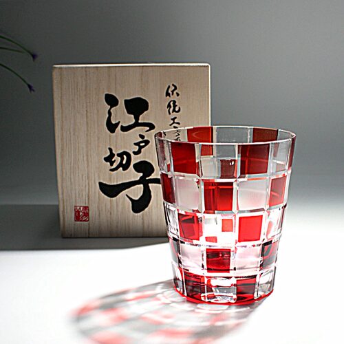 日式水晶玻璃杯威士忌酒杯日本江户切子工艺手工雕刻家用装饰礼品 - 封面