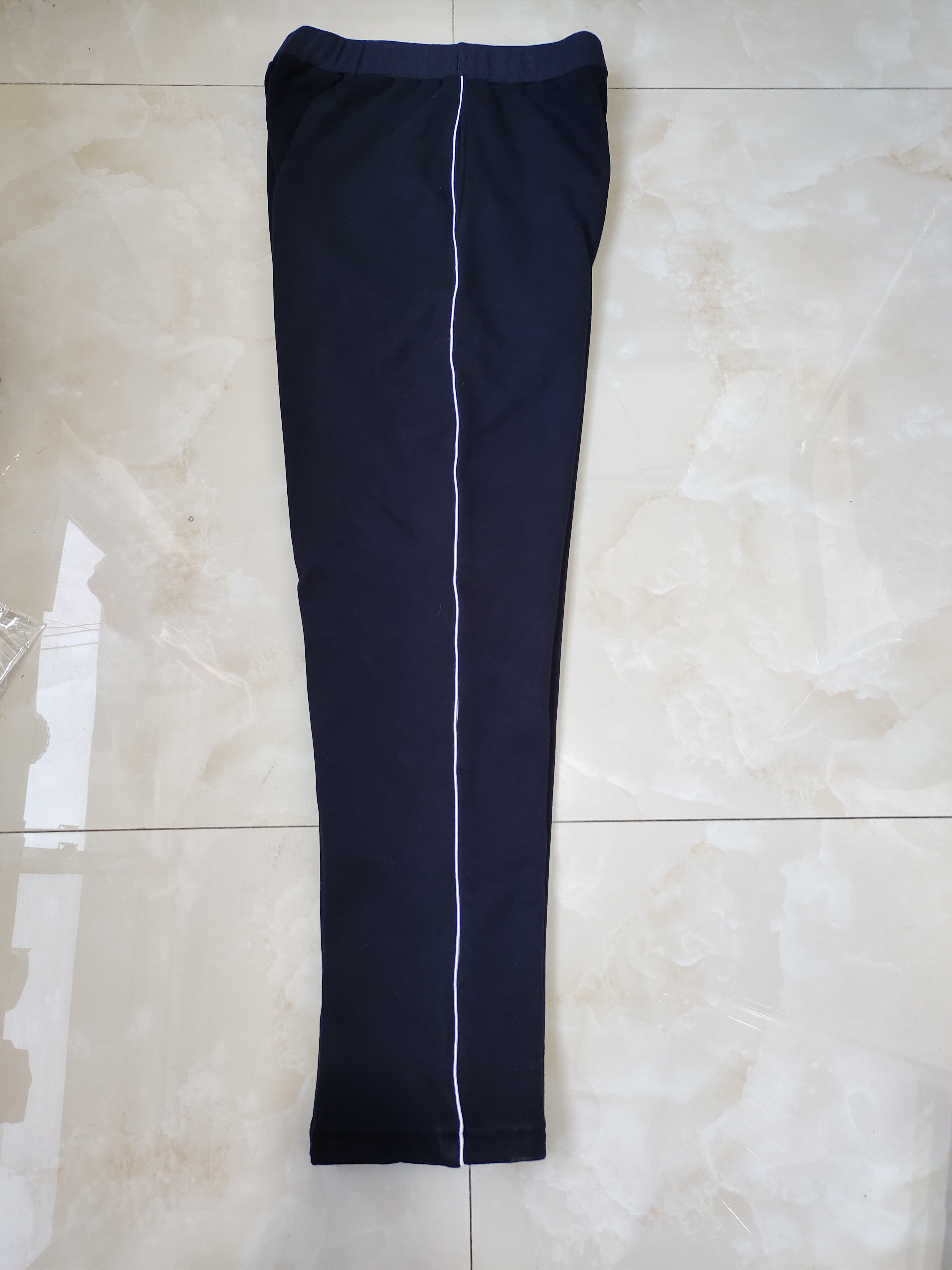 CUSTOM-MADE SPRING AUTUMN AND WINTER BOYS AND GIRLS SCHOOL PANTS THE SAME SWEATPANTS NAVY BLUE AND WHITE THIN STRIPES AND FLEECE THICKENED SLACKS
