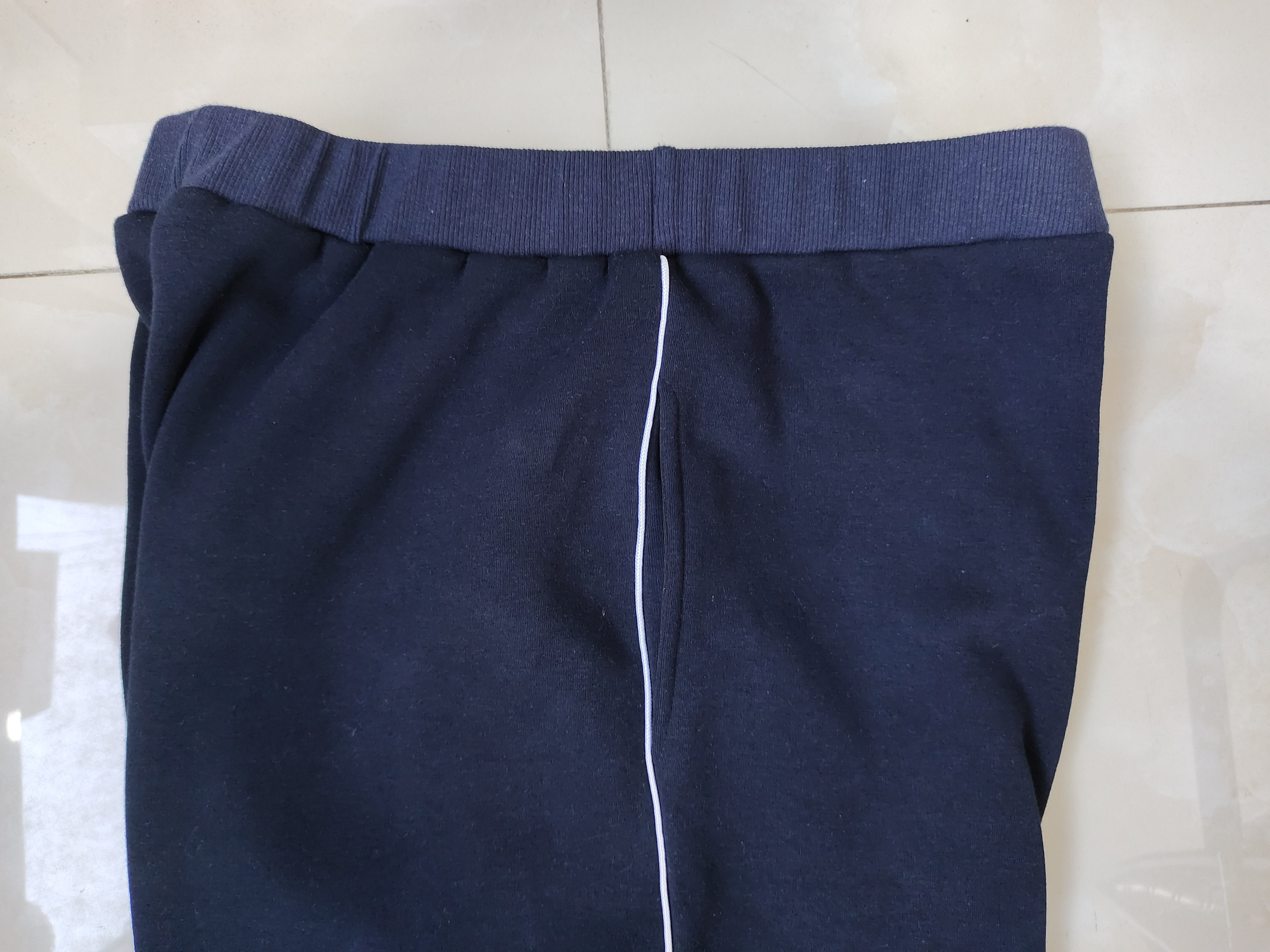 CUSTOM-MADE SPRING AUTUMN AND WINTER BOYS AND GIRLS SCHOOL PANTS THE SAME SWEATPANTS NAVY BLUE AND WHITE THIN STRIPES AND FLEECE THICKENED SLACKS