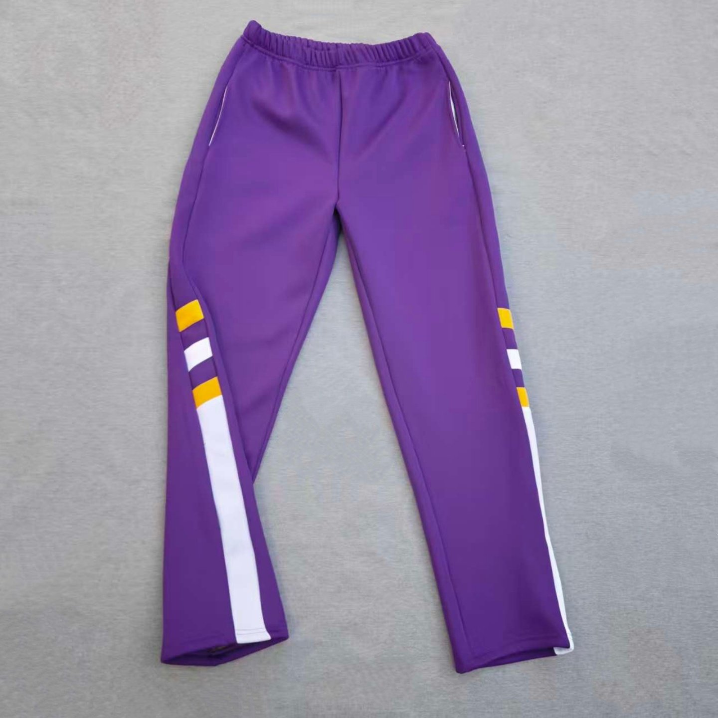 定做春秋冬男女校裤同款运动裤紫色拼姜黄拼白宽条休闲运动裤子,女装/女士精品,休闲裤,淘宝优惠券,粉丝福利购,淘宝优惠卷