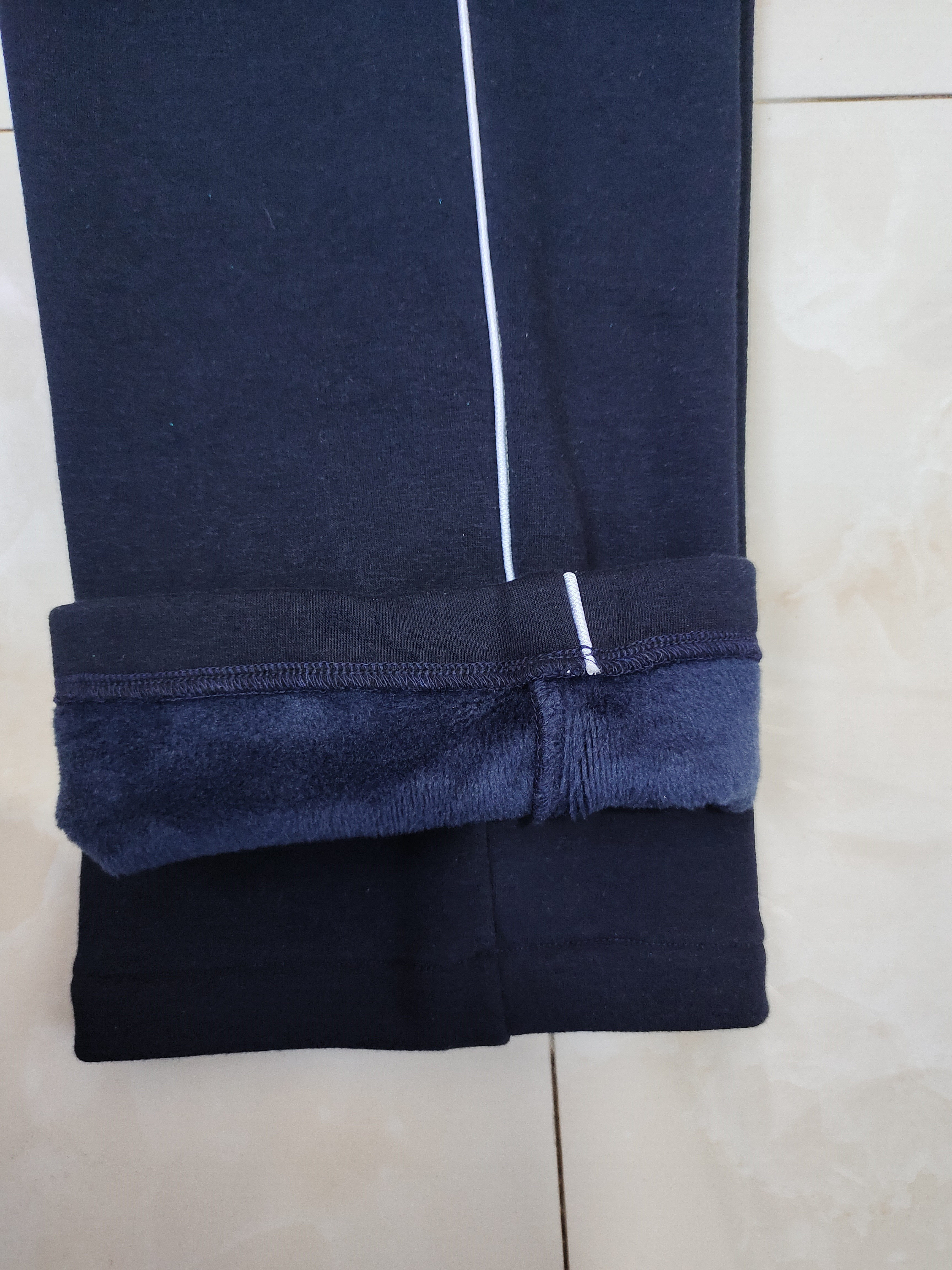 CUSTOM-MADE SPRING AUTUMN AND WINTER BOYS AND GIRLS SCHOOL PANTS THE SAME SWEATPANTS NAVY BLUE AND WHITE THIN STRIPES AND FLEECE THICKENED SLACKS