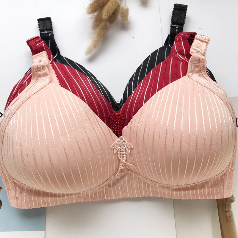 超大码特大罩杯文胸无钢圈胖mm夏收副乳防下垂胸罩内衣女薄款肥人