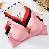 中年人妇女妈妈内衣文胸老年防下垂无钢圈薄款 透气大码 全棉胸罩夏