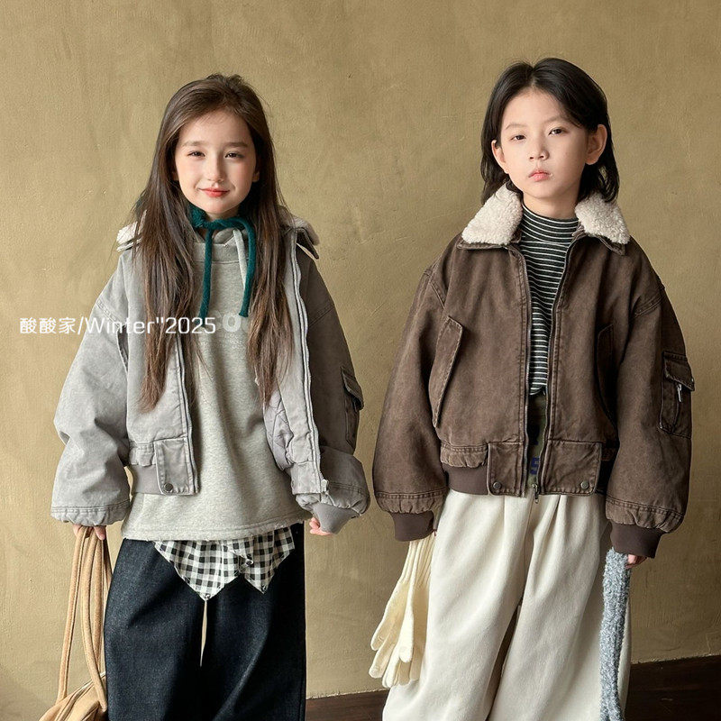 儿童巴恩风翻领短款棉衣冬季新品韩系男女童撞色毛领保暖夹克外套,童装/婴儿装/亲子装,棉袄/棉服,淘宝优惠券,粉丝福利购,淘宝优惠卷
