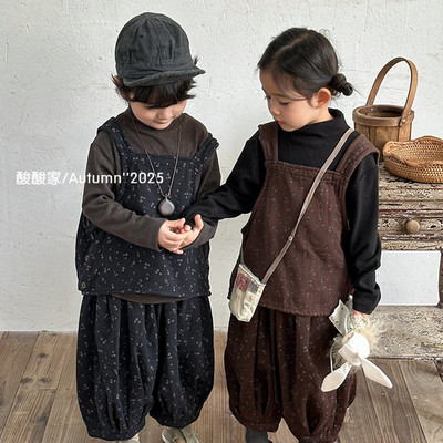 儿童碎花马甲背心灯笼裤