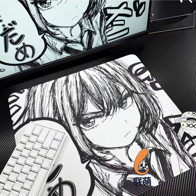 「Lie谎言」复刻白色线稿中性偏滑二次元游戏电竞鼠标垫加厚防滑