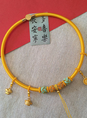 千熙新中式宝宝周岁金锁项圈