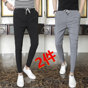 2025新款男士休闲裤精神小伙春秋季九分裤潮牌修身百搭小脚裤子男
