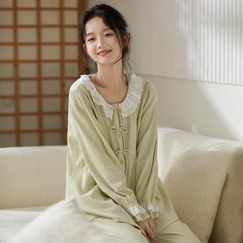 马克公主睡衣女款2026秋季新款纯棉长袖薄款可爱少女可外穿家居服