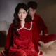马克公主情侣睡衣女秋冬款 国风红色新婚结婚珊瑚绒本命年家居服男